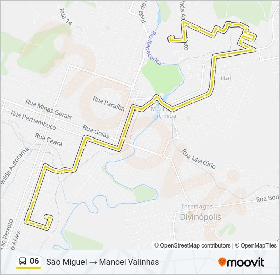 Mapa da linha 06 de ônibus
