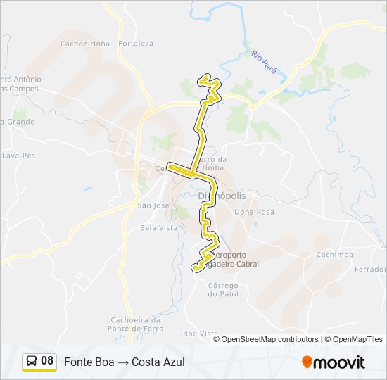 Mapa de 08 de autobús