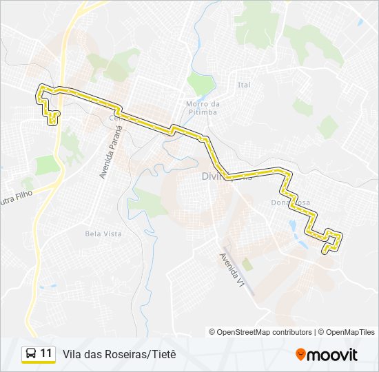 Mapa de 11 de autobús