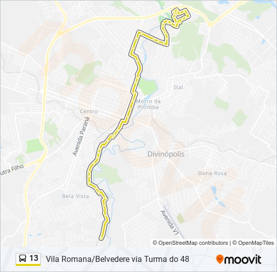 13 bus Line Map