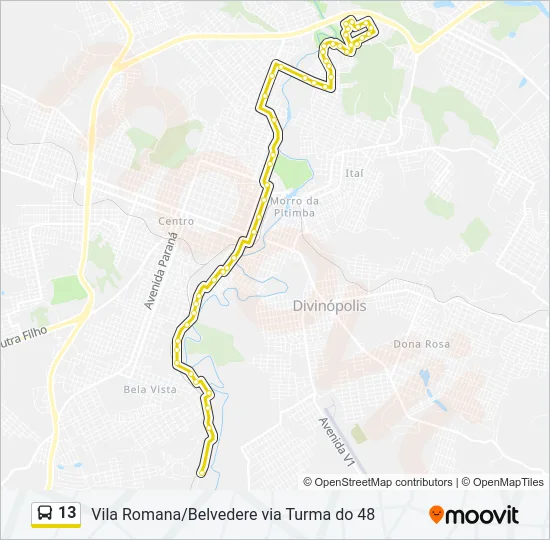 13 Bus Line Map