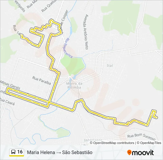 16 Bus Line Map