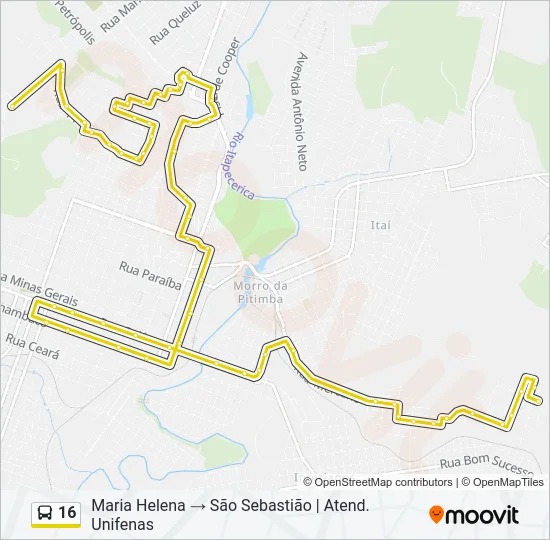 16 Bus Line Map