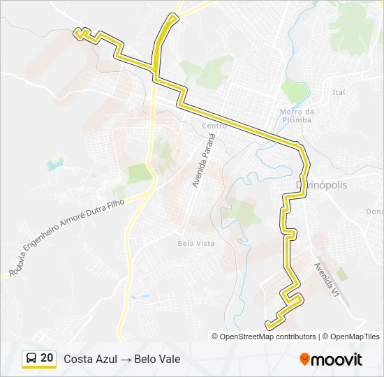 20 Bus Line Map