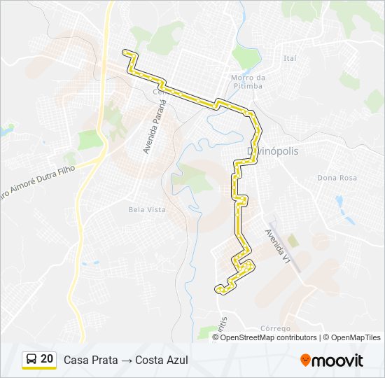 Mapa de 20 de autobús