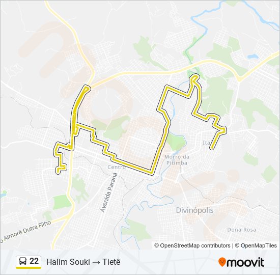 22 bus Line Map