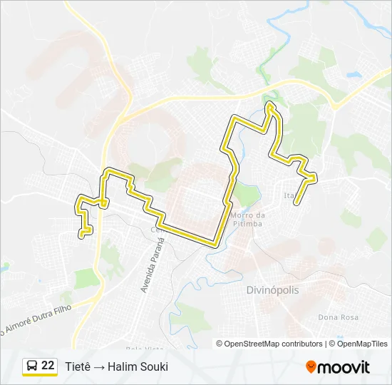 22 Bus Line Map