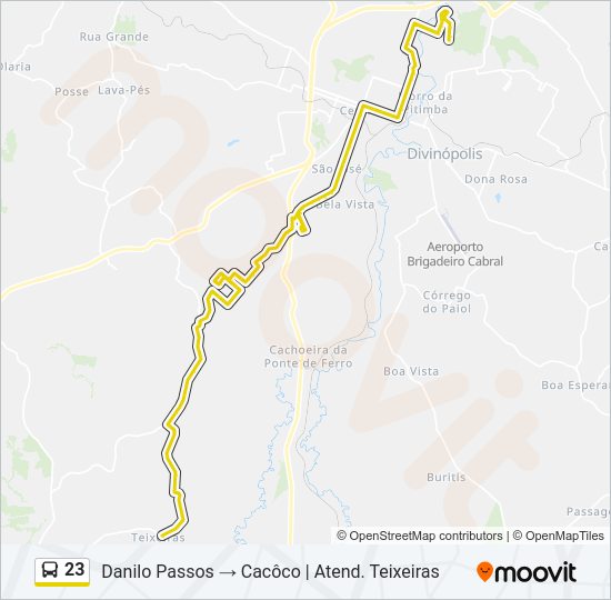 Mapa da linha 23 de ônibus