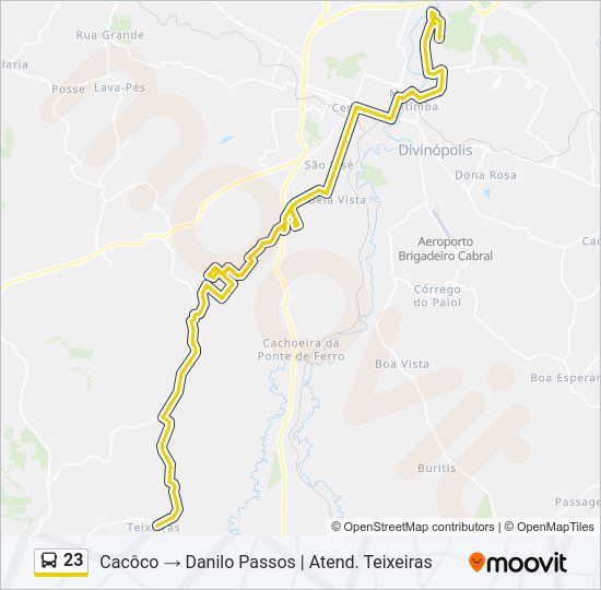 Mapa da linha 23 de ônibus