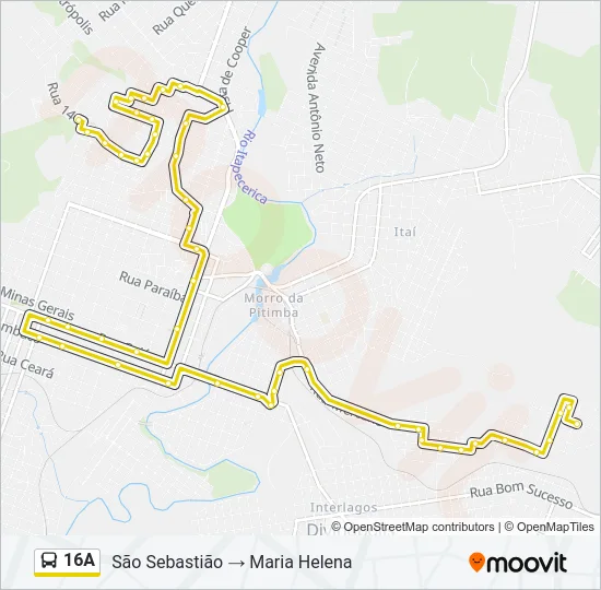 16A Bus Line Map