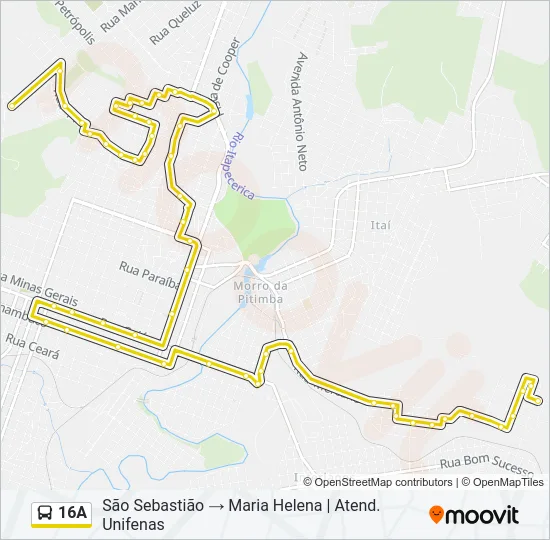 16A Bus Line Map