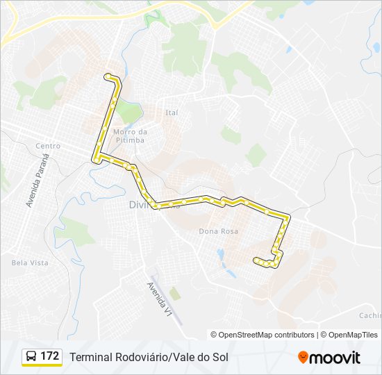 Mapa de 172 de autobús