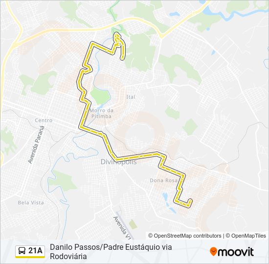 Mapa de 21A de autobús