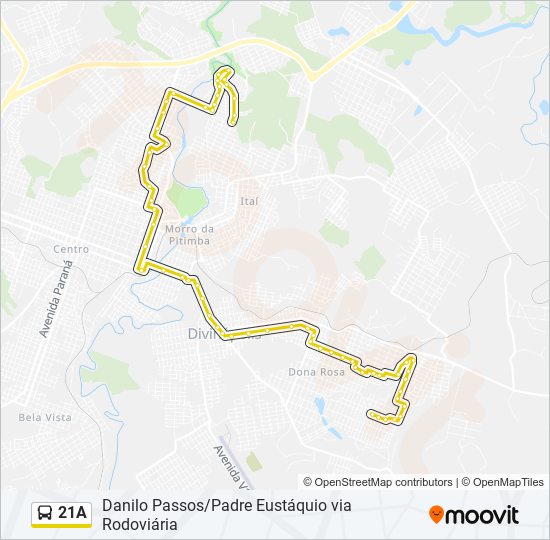 Mapa de 21A de autobús