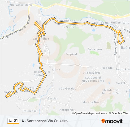 Mapa de 01 de autobús