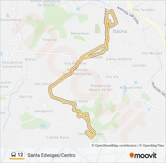 12 Bus Line Map