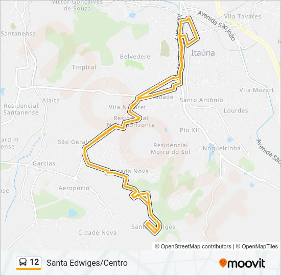 12 Bus Line Map
