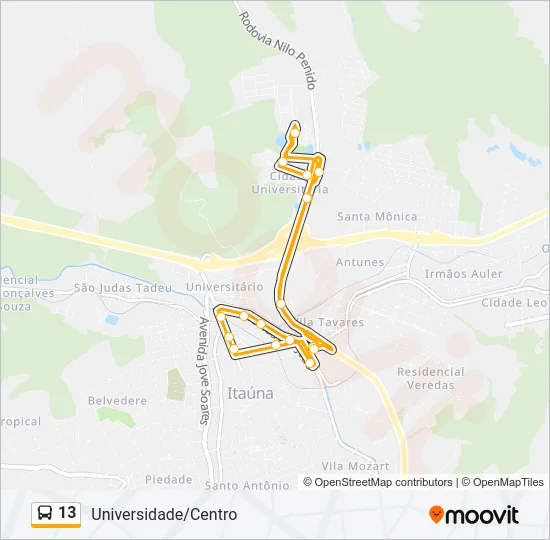 13 Bus Line Map