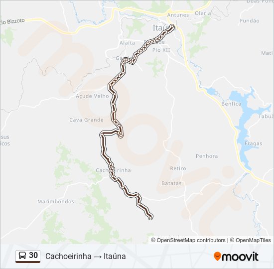 Mapa de 30 de autobús