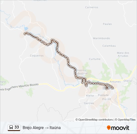 Mapa de 33 de autobús