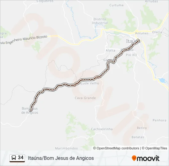 34 Bus Line Map