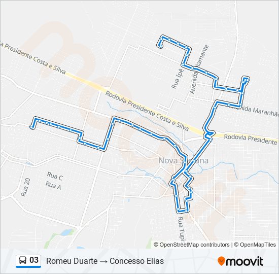 Mapa de 03 de autobús