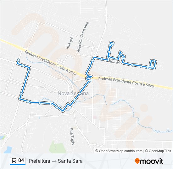 Mapa de 04 de autobús