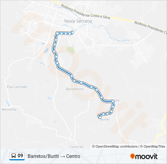 Mapa de 09 de autobús