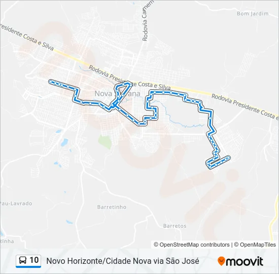 10 Bus Line Map