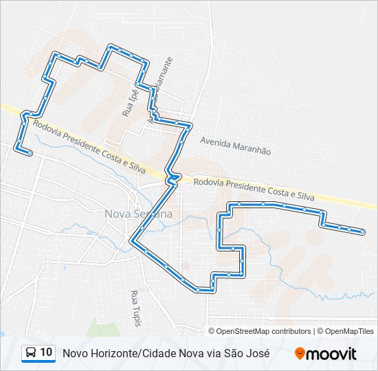 Mapa de 10 de autobús