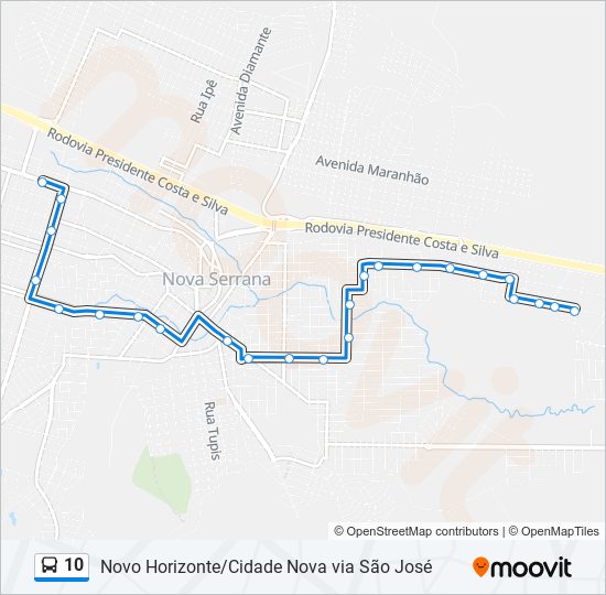 Mapa de 10 de autobús