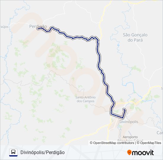 Mapa da linha SÃO CRISTÓVÃO 3603 de ônibus