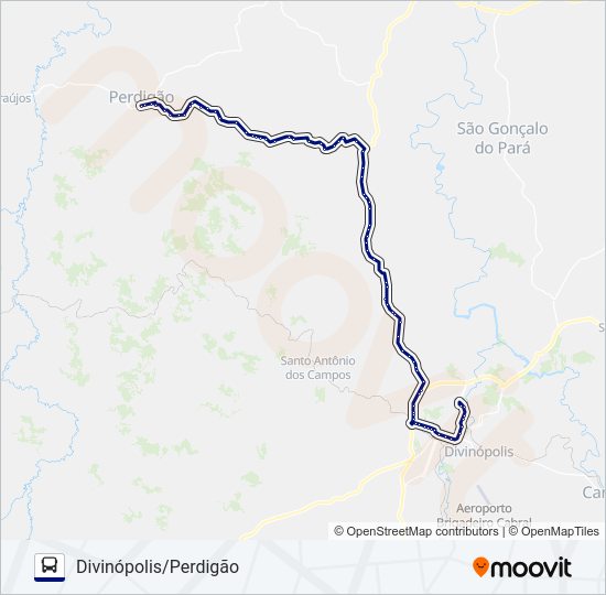 Mapa da linha SÃO CRISTÓVÃO 3603 de ônibus