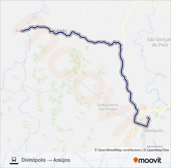 Mapa da linha SÃO CRISTÓVÃO 3795.1 de ônibus