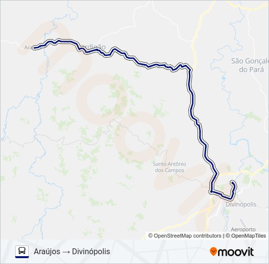 Mapa da linha SÃO CRISTÓVÃO 3795.1 de ônibus