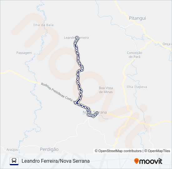 Mapa da linha SÃO CRISTÓVÃO 3954.3 de ônibus