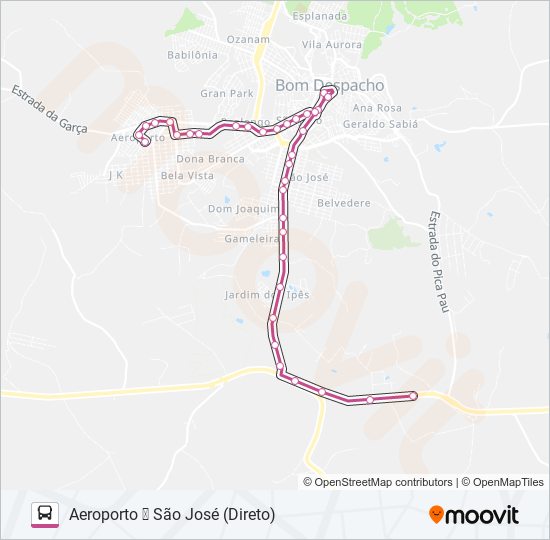 Mapa da linha SÃO JOSÉ de ônibus