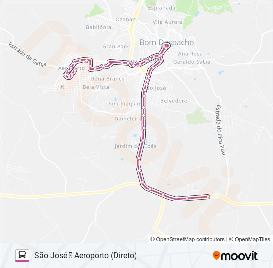 Mapa da linha SÃO JOSÉ de ônibus