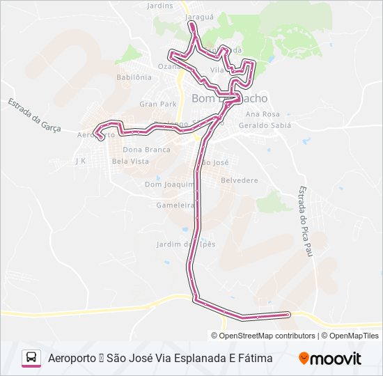 Mapa da linha SÃO JOSÉ de ônibus