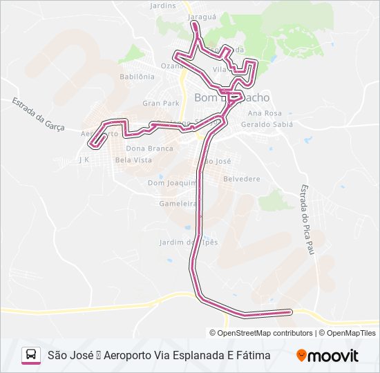 Mapa da linha SÃO JOSÉ de ônibus