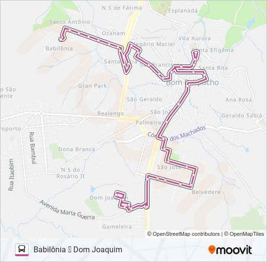 Mapa da linha DOM JOAQUIM de ônibus