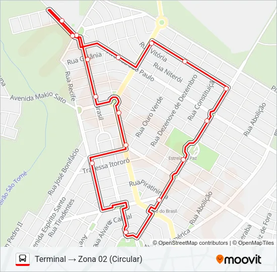 005 ZONA 02 Bus Line Map