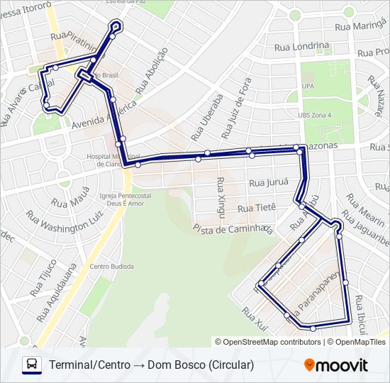 Mapa de 011 DOM BOSCO (AV. PIAUÍ) de autobús