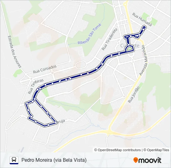003 PEDRO MOREIRA (VIA BELA VISTA) Bus Line Map