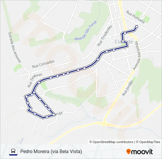 003 PEDRO MOREIRA (VIA BELA VISTA) Bus Line Map