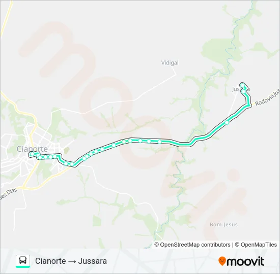 1536-500 CIANORTE / JUSSARA Bus Line Map