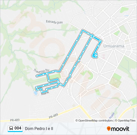Mapa da linha 004 de ônibus