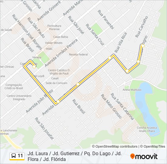 11 bus Line Map