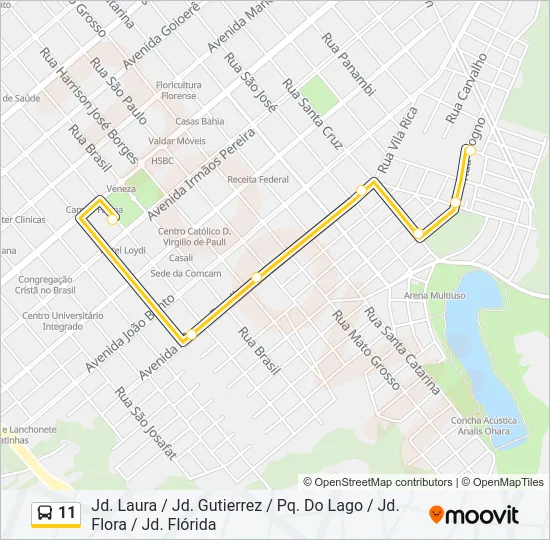 11 Bus Line Map