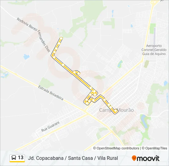 13 Bus Line Map